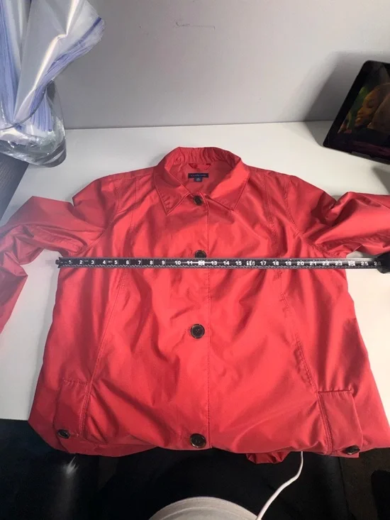 Lands’ End Fuchsia Pink Trench Coat Women’s Classic Button Front Fully Lined - Picture 7 of 13